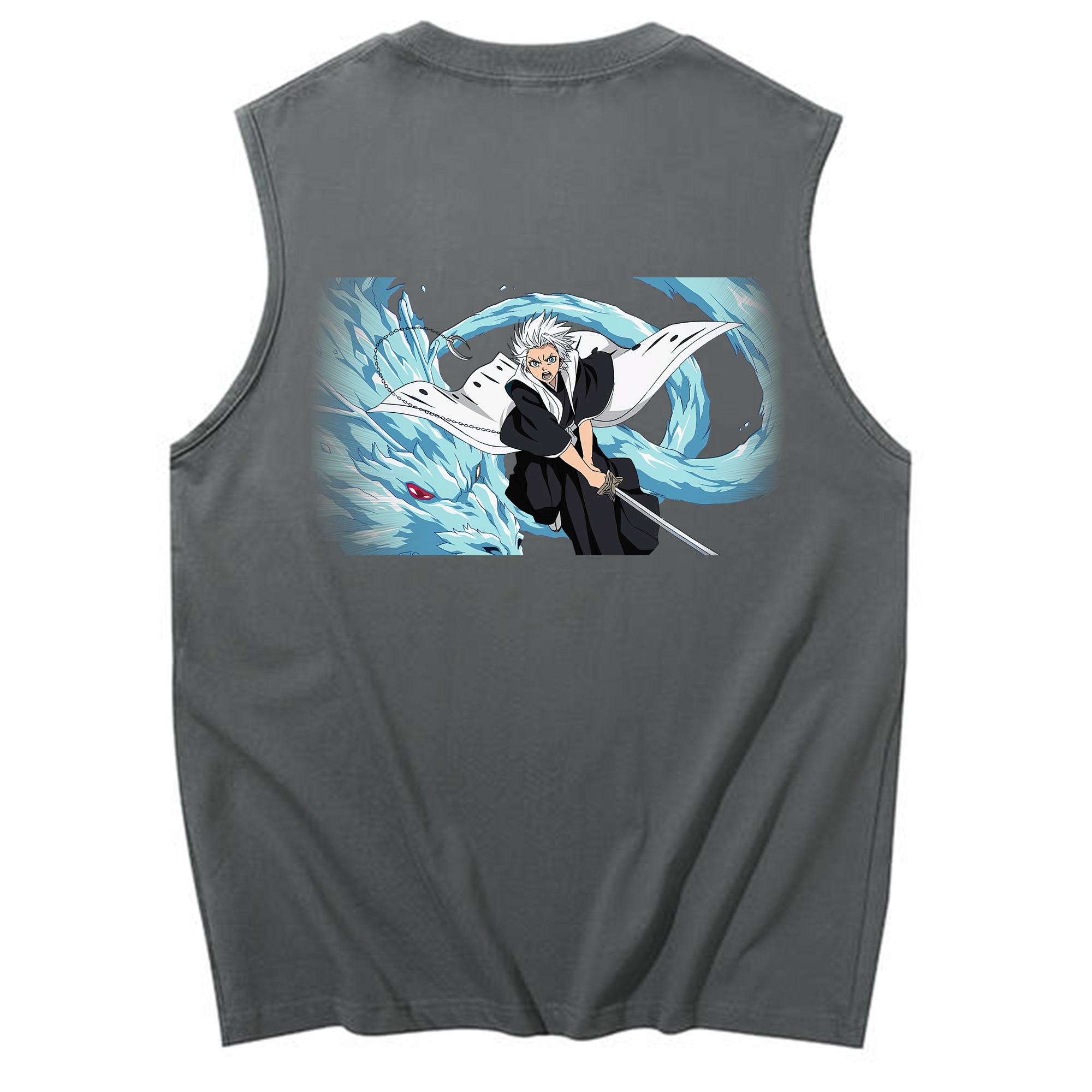 （画像用） ブリーチ 日番谷冬獅郎（ひつがや とうしろう） BLEACH Hitsugaya Toushirou コットン100％タンクトップ（背面プリント）